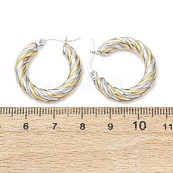 Двухцветные серьги-кольца из нержавеющей стали 304&nbsp;EJEW-B150-01D