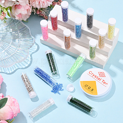 120 г двухцветных круглых стеклянных бусин для самостоятельного изготовления браслетов&nbsp;SEED-YW0003-14