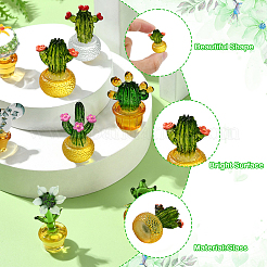 8шт. 8-х видов стеклянных фигурок кактусов&nbsp;DJEW-CJ0001-12
