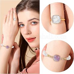 10 шт. 5 стиля звеньев-коннекторов из натуральных смешанных драгоценных камней&nbsp;G-FH0001-42