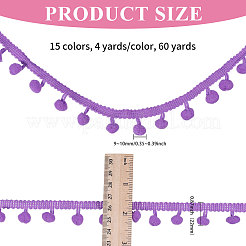 60 ярд полиэстеровой разноцветной бахромы из помпонов двух цветов&nbsp;OCOR-GL0001-32