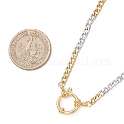 Двухцветные кубинские звенья из нержавеющей стали 304 толщиной 4 мм с застежками-пружинками&nbsp;NJEW-JN05707