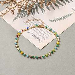 Браслеты Rondelle со стеклянной подвеской&nbsp;AJEW-AN00344-05