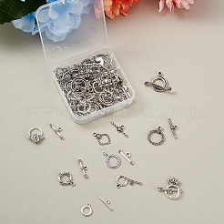 Сплавочные застежка тоггл тибетского стиля&nbsp;PALLOY-TA0001-47AS