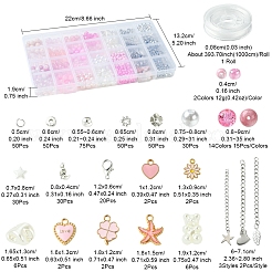 Наборы для изготовления браслетов из круглых стеклянных и пластиковых бусин своими руками&nbsp;DIY-FS0007-56B