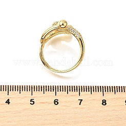 Латунные микро проложить манжеты кольца кубического циркония&nbsp;LS-RJEW-D308-03G-D