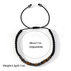 Браслеты из бусин из натурального тигрового глаза и синтетического магнитного гематита для мужчин и женщин&nbsp;LW5953