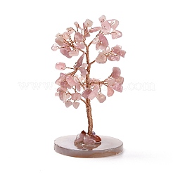 Крошка из натурального розового кварца и украшение для пьедестала из агата&nbsp;X1-DJEW-A001-04C