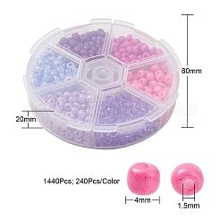 1440шт 6 стильные стеклянные бусины&nbsp;SEED-YW0001-50C