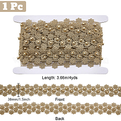 4 ярд полиэстеровой и АБС пластиковой искусственной жемчужной кружевной ленты&nbsp;OCOR-GA0002-36