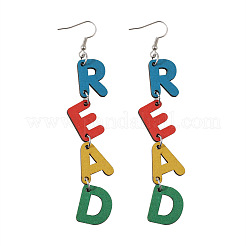 Деревянные серьги-подвески к началу учебного года&nbsp;FS-WG1F780-01