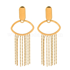 Серьги-гвоздики с кисточками из нержавеющей стали 304&nbsp;EJEW-Z098-04G