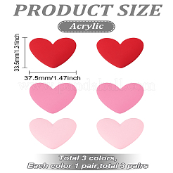 3 пара двухцветных акриловых сережек-гвоздиков&nbsp;EJEW-LP0001-93