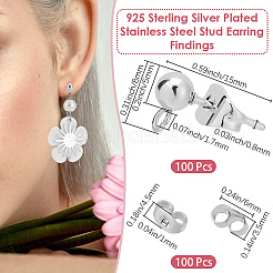 Фурнитура для сережек-гвоздиков из нержавеющей стали 304&nbsp;STAS-BBC0008-36C