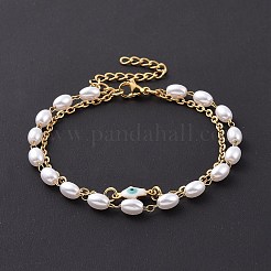 Многорядные браслеты из нержавеющей стали 304 с вакуумным покрытием PVD&nbsp;BJEW-E054-01G-C