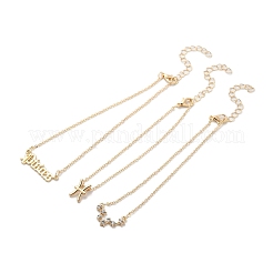 3 шт. браслеты из сплава со стразами&nbsp;AJEW-S083-01G-04