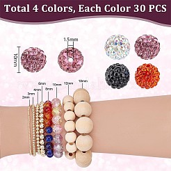 120 шт. 4 цвета проложить бусины для дискотечного шара&nbsp;RB-PH0001-58