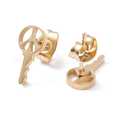 Серьги-гвоздики в форме ключа из нержавеющей стали 304 для женщин&nbsp;EJEW-Z017-03G