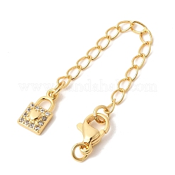 Удлинитель цепочки из латуни с микропаве и прозрачным кубическим цирконием&nbsp;KK-Z149-09G