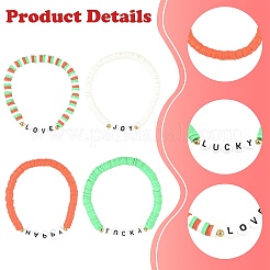 4 комплект браслетов ручной работы из полимерной глины с бусинами хейши&nbsp;BJEW-FS00030