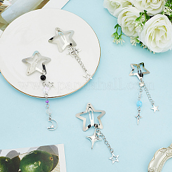 4 шт. 4 стиля заколки для волос со звездочками из сплава&nbsp;PHAR-CY0001-06