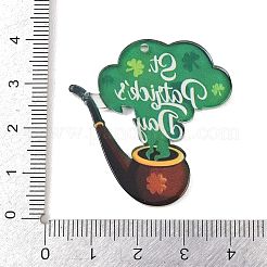 Непрозрачные акриловые подвески с принтом ко Дню Святого Патрика&nbsp;OACR-A045-05G