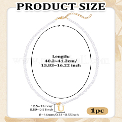 Ожерелья из искусственного жемчуга с подвесками из нержавеющей стали&nbsp;NJEW-LP0001-51U-G