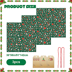 Рождественские 3шт прямоугольные пластиковые подарочные пакеты для хранения&nbsp;ABAG-WH20010-08A