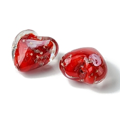 Светящиеся бусины лэмпворк из золота и песка ручной работы FOIL-B001-04