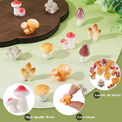 30 шт. 6-цветные украшения из смолы с грибной тематикой&nbsp;DJEW-TA0001-27