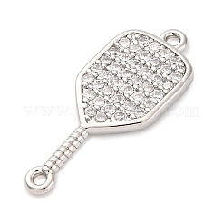 Шармы-соединители из латуни с микропаве из прозрачного кубического циркония&nbsp;KK-P288-01P