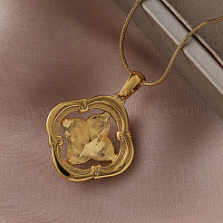 Женские кулоны-клеверы из хирургической нержавеющей стали 316 с эмалью и искусственным жемчугом&nbsp;LY2374