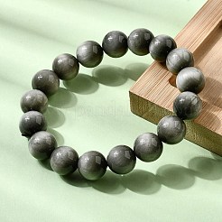 Браслеты из круглых бусин с натуральным орлиным глазом класса АА для женщин&nbsp;BJEW-L712-B05-12mm