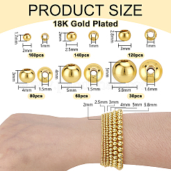 6 стиль стойка покрытие латунные распорные бусины&nbsp;KK-PH0013-52G