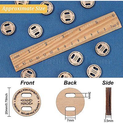 Подвески из неокрашенного дерева WOOD-BC0001-05-1