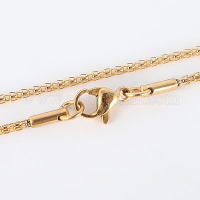 Ионное покрытие (ip) 304 нержавеющая сталь сетка цепочка ожерелья NJEW-F201-07G-1