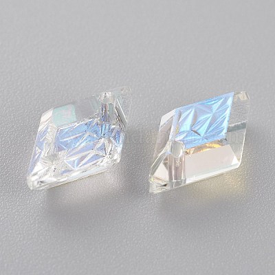 Подвески из тисненого стекла со стразами&nbsp;GLAA-J101-04A-001SI-1