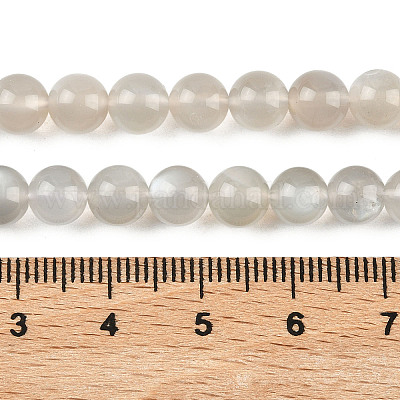 Натуральный белый лунный камень бисер пряди&nbsp;G-Z137-A01-6mm-1