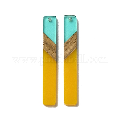 Большие подвески из непрозрачной смолы и орехового дерева RESI-D060-C-1