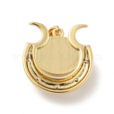 Сглаз с луной латунные подвески из прозрачного кубического циркония с микропаве KK-G419-10G-1