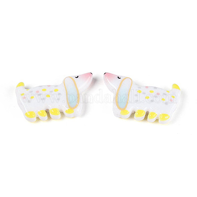 Печатные непрозрачные бусины из смолы&nbsp;RESI-N043-04E-1