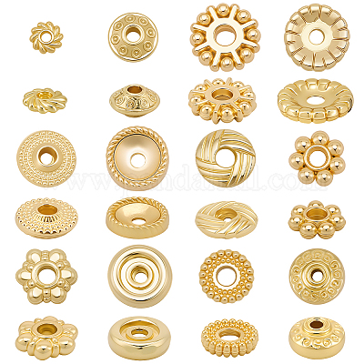 120шт 12 стиля латунные бусины&nbsp;KK-BBC0022-36-1