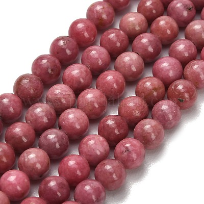 Природные родонит бисер нитей&nbsp;G-F820-K06-6mm-1