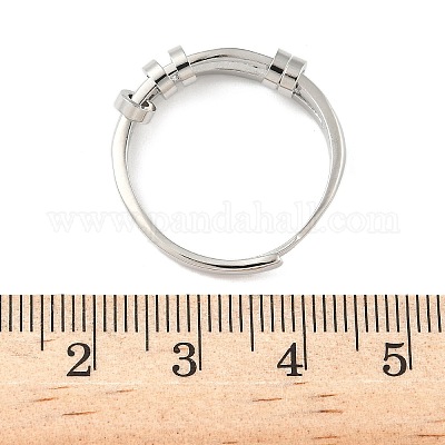 Вращающиеся кольца для пальцев для женщин с микропаве из латуни и кубическими цирконами&nbsp;LS-RJEW-C132-04P-1