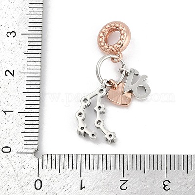 Латунные подвески с кубическим цирконием европейские бусины&nbsp;LS-KK-Q015-01M-1