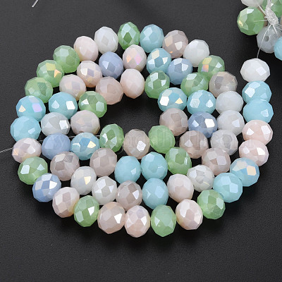 Стеклянные бусины с гальваническим покрытием  X-EGLA-S194-18G-1