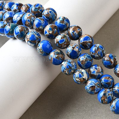 Нити окрашенных бусин из натурального магнезита&nbsp;G-L617-D01-8mm-02-1