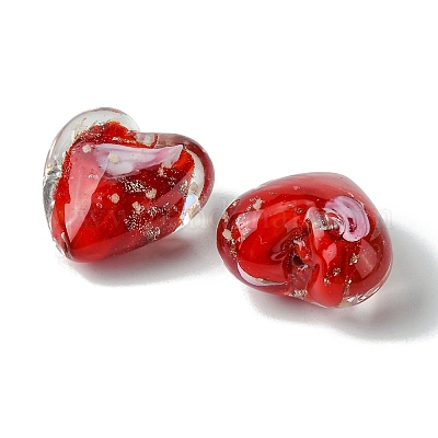 Светящиеся бусины лэмпворк из золота и песка ручной работы FOIL-B001-04-1