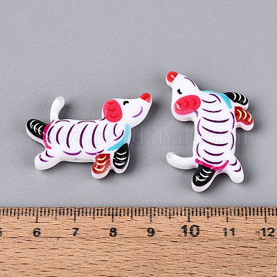 Печатные непрозрачные бусины из смолы&nbsp;RESI-N043-04A-1