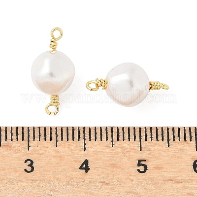 Белый пластиковый АБС-пластик с имитацией жемчуга KK-C097-03G-1